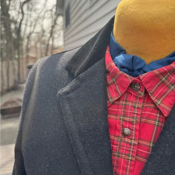 STUNNING vintage Ralph Lauren Rugby Black Long Single-Breasted Tailored Coat - Picture 3 of 16